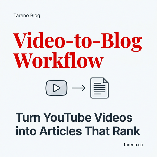Video-to-Blog Workflow: Turn YouTube Videos into Search-Intent Articles That Rank