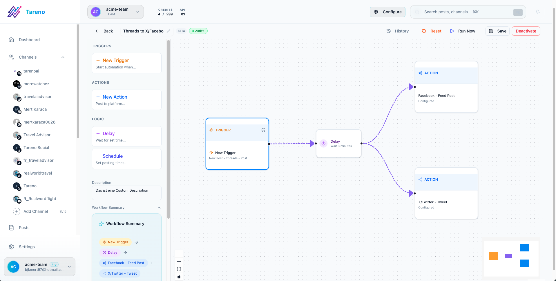 Tareno Workflow Automation Editor