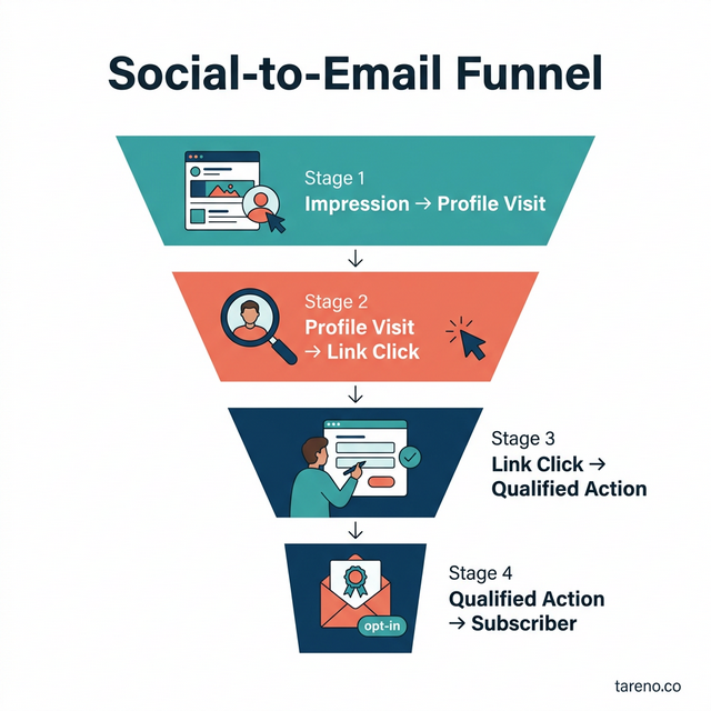 Social-to-Email Funnel Visualization