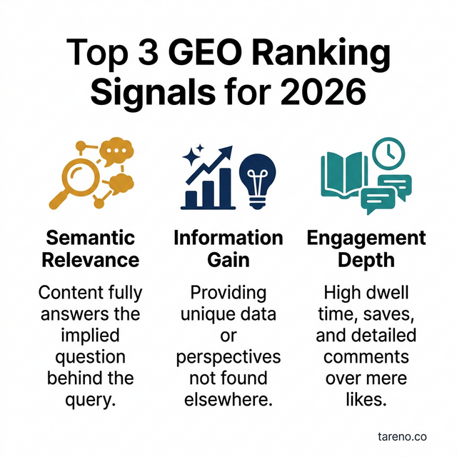 Top 3 GEO Ranking Signals for 2026